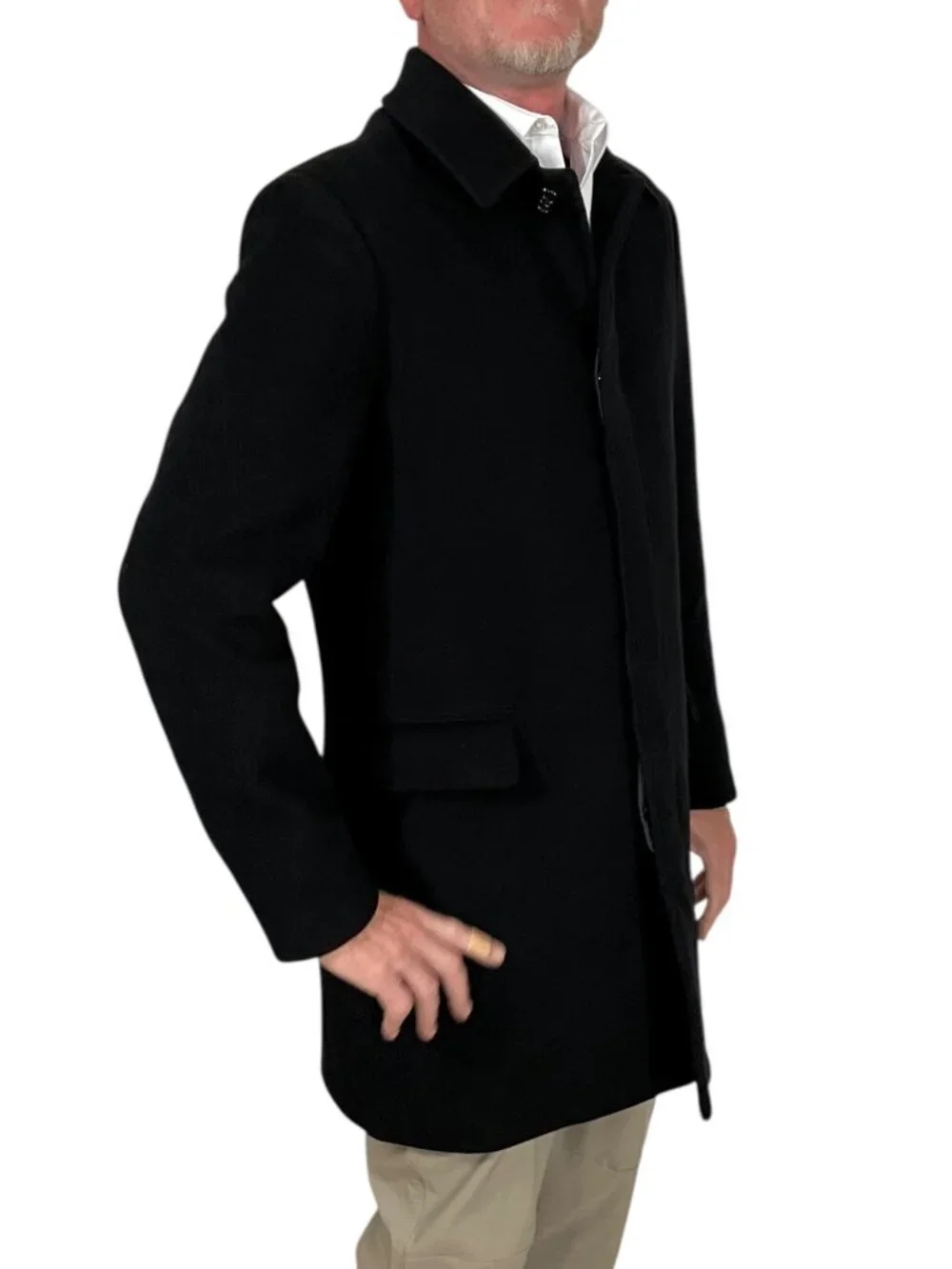 Banana Republic Wool Car Coat M Black Mid Length Fall